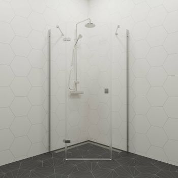 Душевой уголок Triton Сигма-Хром 90х90 Щ0000054219 профиль Хром стекло прозрачное — фото 1, Душевые уголки трапеция