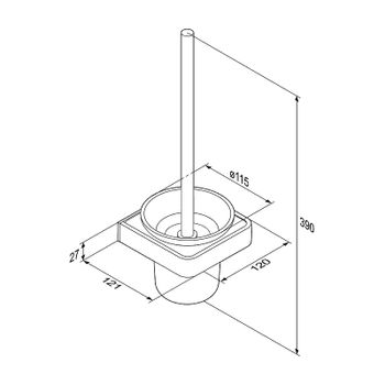 Ершик для унитаза Damixa Jupiter DA7733300 Черный Хром — фото 3, Ершики для унитаза