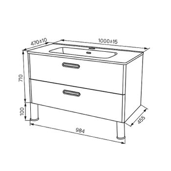 Тумба с раковиной Iddis Brick 100 BRI10WFi95K Белая — фото 9, Тумбы с раковиной