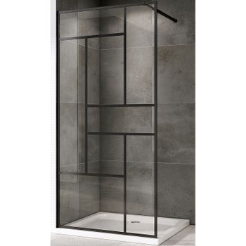 Душевая перегородка Abber Immer Offen 120 AG63120B8 профиль Черный стекло прозрачное — фото 1, Душевые перегородки