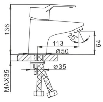 Смеситель для раковины Frap H63 F1063 Хром — фото 4, Смесители для раковины