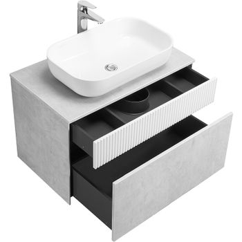 Тумба под раковину Aquaton Марбл 80 1A276201MH4C0 подвесная Слэйт Белый матовый — фото 10, Тумбы под раковину