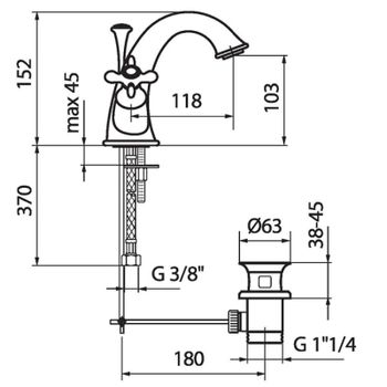 Смеситель для раковины Webert Ottocento OT700102015 Хром — фото 3, Смесители для раковины