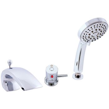 Смеситель на борт ванны Rav Slezak Dunaj Termostat DT272.5S с термостатом Хром — фото 1, Смесители на борт ванны