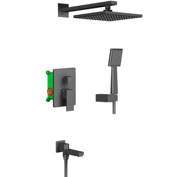Душевая система Timo Selene SX-3069/03SM Черный — фото 1, Встраиваемые душевые комплекты