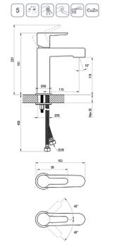 Смеситель для раковины Ravak Puri PU 014.20 X070181 Черный матовый — фото 6, Смесители для раковины