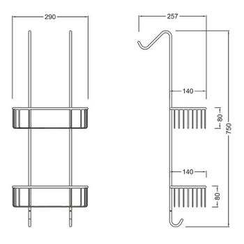 Полка корзина Schein 9324CH Хром — фото 2, Полки для ванной и душа