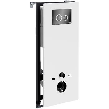 Инсталляция WasserKRAFT Abens 20TLT.010.ME.WH.PB01 для унитаза Белое стекло с Черной глянцевой клавишей смыва — фото 2, Инсталляции для унитазов