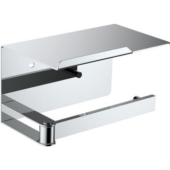 Держатель туалетной бумаги Schein 9356CH с полкой Хром — фото 1, Держатели туалетной бумаги