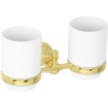 Стакан для зубных щеток Veragio Gialetta VR.GIL-6442.DO двойной Золото — фото 1, Стаканы для зубных щеток