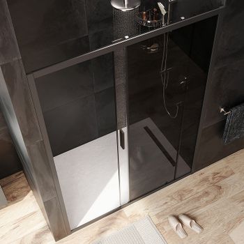 Душевая дверь AM.PM Gem 140 W90G-140-1-195BG профиль Черный матовый стекло тонированное-прозрачное — фото 3, Раздвижные душевые двери