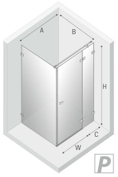 Душевой уголок New Trendy Avexa Black 100x100 R EXK-1591 профиль Черный стекло прозрачное — фото 13, Квадратные душевые уголки