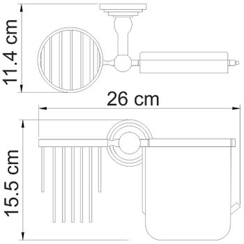 Держатель туалетной бумаги и освежителя воздуха WasserKRAFT Ammer K-7059 с крышкой Хром матовый — фото 3, Держатели туалетной бумаги