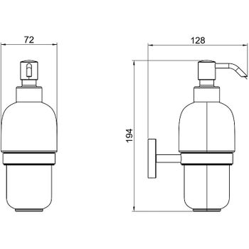 Дозатор для жидкого мыла Aquatek Бетта AQ4605CR Хром — фото 2, Дозаторы