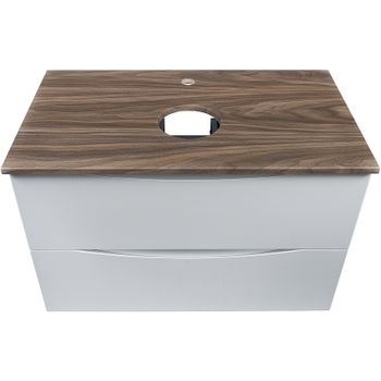 Тумба под раковину Bond Cube 80 T09805 подвесная Белая матовая Дуб — фото 3, Тумбы под раковину