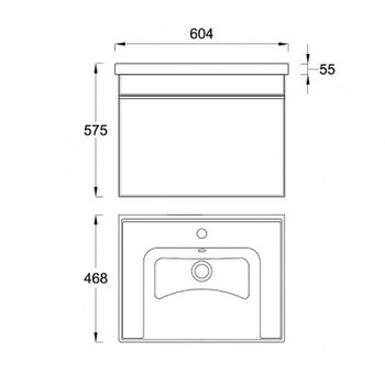 Тумба под раковину Veedi Novel 60 NVL600T-DR подвесная Белая — фото 5, Тумбы под раковину