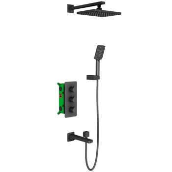 Душевая система Timo Petruma SX-5149/03SM Черный — фото 1, Встраиваемые душевые комплекты