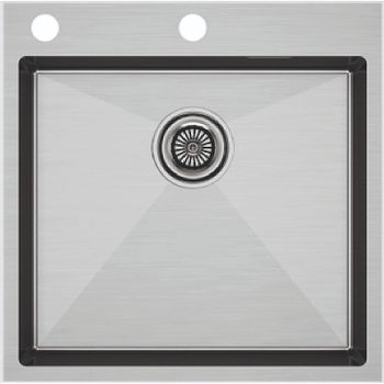 Кухонная мойка Paulmark Kroner-Edge 51 PM775151-BS Брашированная сталь — фото 1, Кухонные мойки