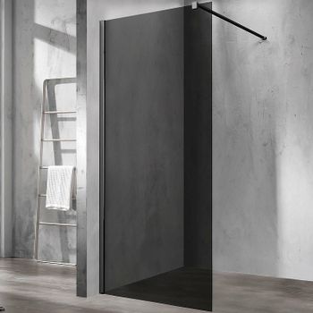 Душевая перегородка Vincea Walk-In 110 VSW-1H110CGB профиль Черный стекло тонированное — фото 1, Душевые перегородки