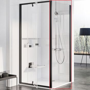 Душевая стенка Ravak Pivot PPS-80 90G40300Z1 профиль Черный стекло Transparent — фото 1, Боковые стенки