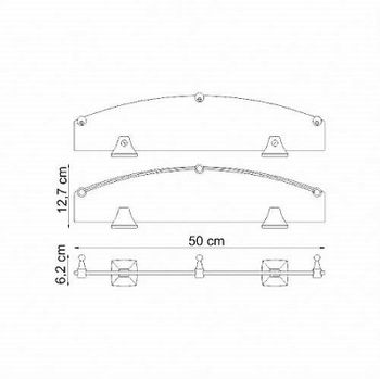 Стеклянная полка WasserKRAFT Wern K-2544 Хром — фото 3, Полки для ванной и душа