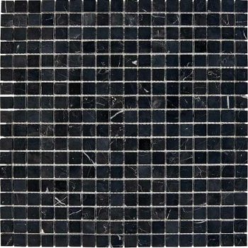 Каменная мозаика Pixmosaic Nero Marquna PIX244 30,5x30,5 см — фото 1, Мозаика