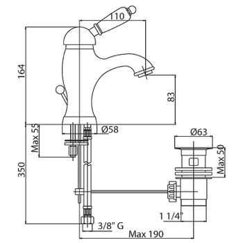 Смеситель для раковины Cezares Elite ELITE-LSM1-02-Bi Бронза — фото 4, Смесители для раковины