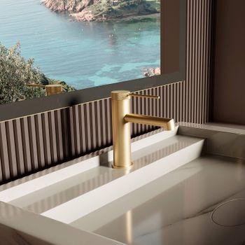 Товар: Смеситель для раковины Vincea Rim VBF-2RM1BG Брашированное золото - фото 2 Смеситель для раковины Vincea Rim VBF-2RM1BG Брашированное золото — фото 2, Смесители для раковины