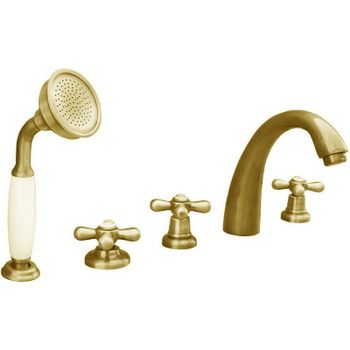 Смеситель на борт ванны Rav Slezak Morava MK176.5PZ Золото — фото 1, Смесители на борт ванны