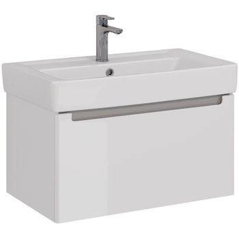 Тумба под раковину Lemark Buno Mini 80 LM05BM80T подвесная Белый глянец — фото 1, Тумбы под раковину