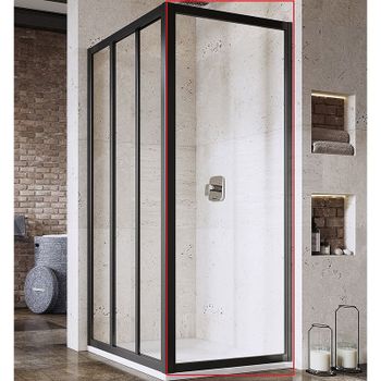 Душевая стенка Ravak Supernova APSS-80 940403R2Z1 профиль Черный стекло Transparent — фото 1, Боковые стенки