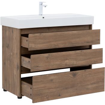 Тумба под раковину Aquanet Nova Lite 100 302480 Дуб рустикальный — фото 4, Тумбы под раковину