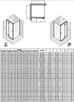 Душевой уголок New Trendy Avexa Black 100x110 R EXK-1593 профиль Черный стекло прозрачное — фото 14, Прямоугольные душевые уголки