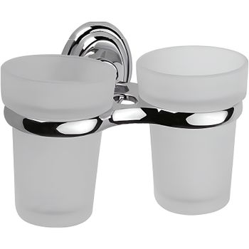 Стакан для зубных щеток Haiba HB1508 двойной Хром — фото 1, Стаканы для зубных щеток