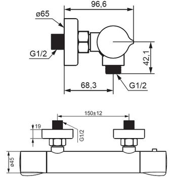 Смеситель для душа Damixa Scandinavian Pure 366000300 с термостатом Черный матовый — фото 4, Смеситель для душа