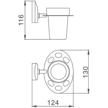 Держатель для зубных щеток Haiba HB1606-1 Хром — фото 2, Стаканы для зубных щеток