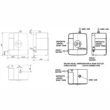 Сушилка для рук со смесителем и дозатором для жидкого мыла Nofer Concept 01901.GD Золото матовое — фото 4, Диспенсеры для жидкого мыла