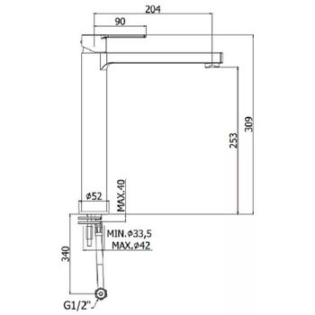 Смеситель для раковины Paffoni Ringo RIN081KNO Черный матовый — фото 2, Смесители для раковины