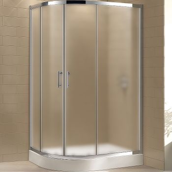 Душевой уголок Cezares Eco 120x90 ECO-O-RH-2-120/90-P-Cr профиль Хром стекло рифленое — фото 1, Асимметричные душевые уголки