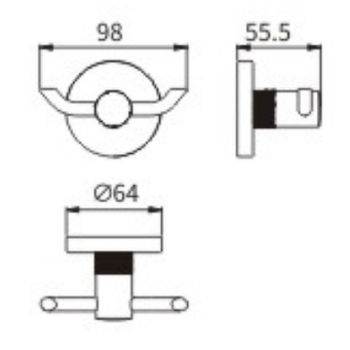 Двойной крючок CeramaLux Antica 61201-1 Золото — фото 2, Крючки для полотенец