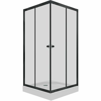 Душевой уголок Triton Вента-Блэк 100х100 Щ0000054463 профиль Черный стекло прозрачное — фото 1, Квадратные душевые уголки