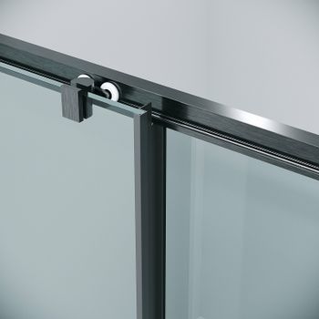 Душевая дверь Grossman Cosmo 130 100.K33.02.130.42.00 профиль Графит сатин стекло прозрачное — фото 8, Раздвижные душевые двери