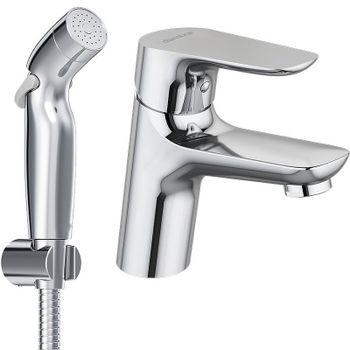 Смеситель для раковины Damixa Jupiter 770300001 с гигиеническим душем Хром — фото 1, Смесители для раковины