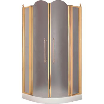Душевой уголок Migliore Diadema 90x90 22678 профиль Золото стекло матовое — фото 1, Душевые уголки четверть круга