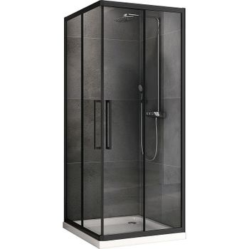 Душевой уголок Abber Schwarzer Diamant 90х90 AG02090BH профиль Черный стекло прозрачное — фото 1, Квадратные душевые уголки