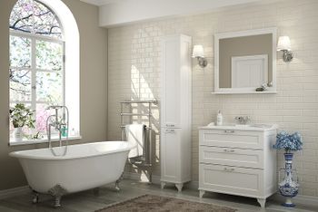 Тумба под раковину Aquaton Леон 80 Н 1A187801LBPS0 Дуб белый — фото 3, Тумбы под раковину