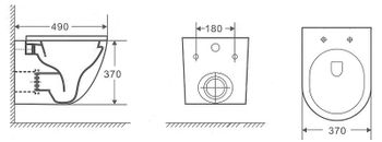 Унитаз CeramaLux 2197MHL подвесной Голубой матовый с сиденьем Микролифт — фото 3, Подвесные унитазы