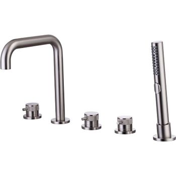 Смеситель на борт ванны Allen Brau Priority 5.31007-BN Брашированный никель — фото 1, Смесители на борт ванны