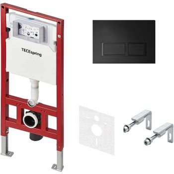 Инсталляция Tece Spring S955204 для унитаза с Черной матовой клавишей смыва — фото 1, Инсталляции для унитазов