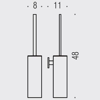 Ершик для унитаза Colombo Design Look B1607.HPS1 Нержавеющая сталь — фото 2, Ершики для унитаза